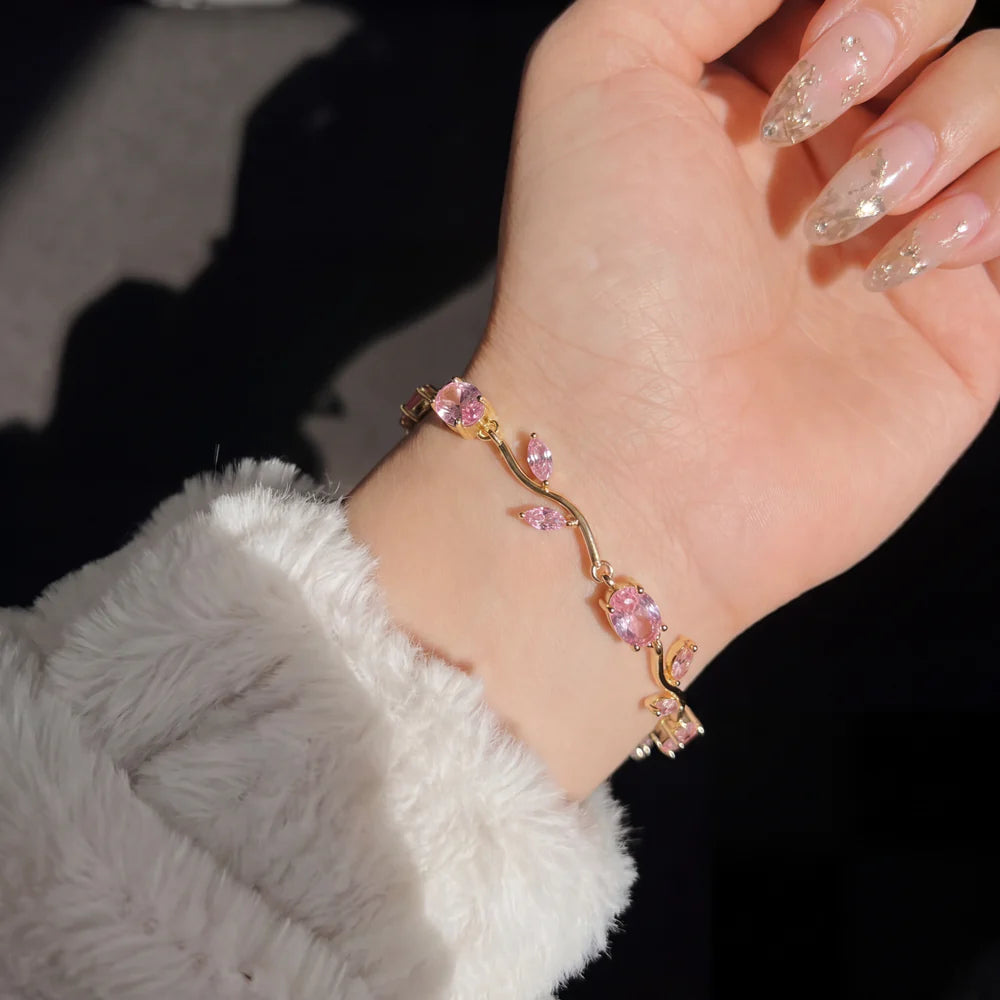 Pink Tulip Bracelet | Elegant Floral Jewellery for Women
