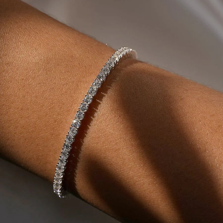 Diamond Tennis Bracelet | Silver Crystal Bracelet for Women