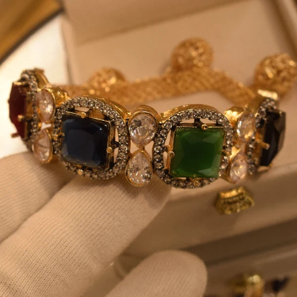 Black Onyx Statement Bracelet | Luxury Gold Bracelet