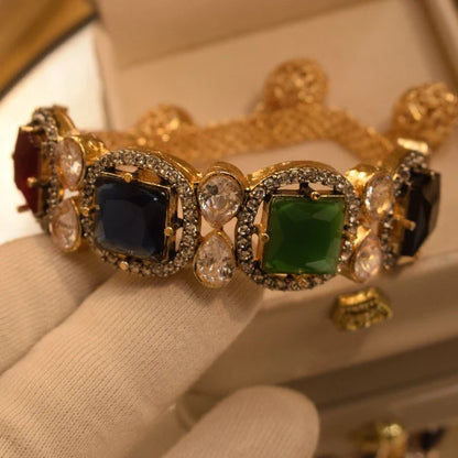 Black Onyx Statement Bracelet | Luxury Gold Bracelet