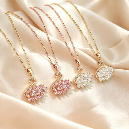 Elegant Swan Necklace | Crystal Pendant for Women