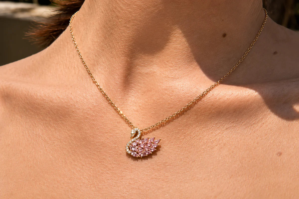 Elegant Swan Necklace | Crystal Pendant for Women