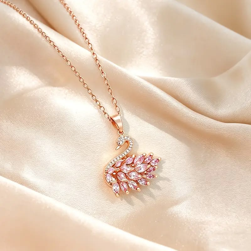Elegant Swan Necklace | Crystal Pendant for Women