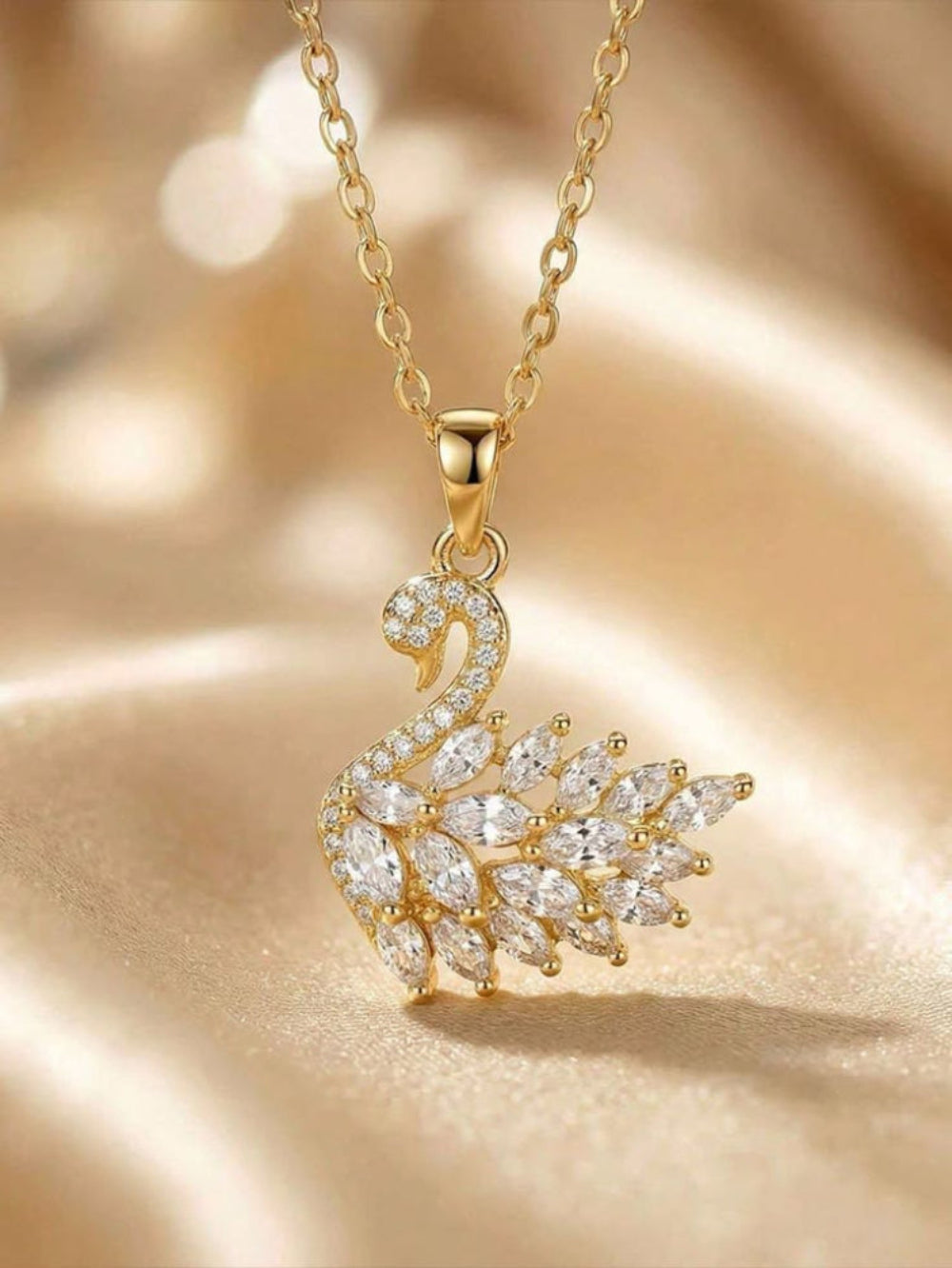 Elegant Swan Necklace | Crystal Pendant for Women