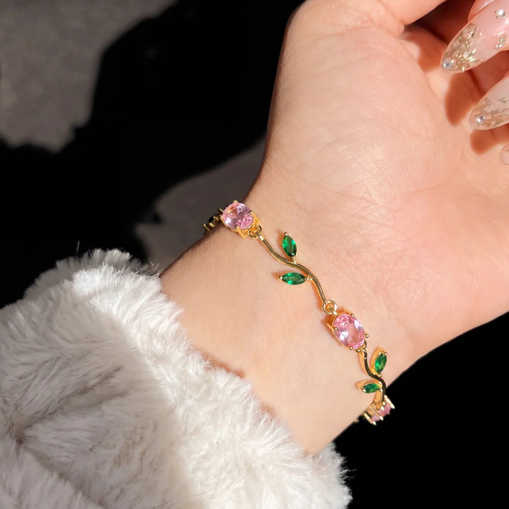 Pink Tulip Bracelet | Elegant Floral Jewellery for Women