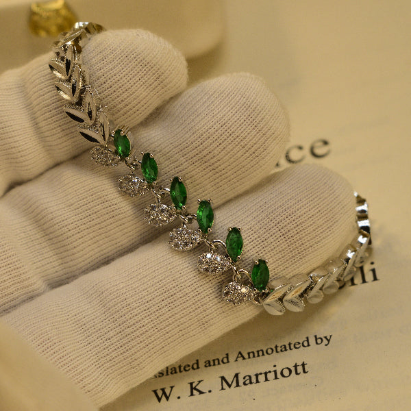 Emerald Heart Vine Bracelet | Elegant Women&