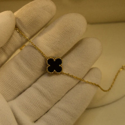 Black Clover Bracelet | Elegant Gold-Tone Bracelet for Women
